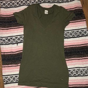 VS pink olive green v neck